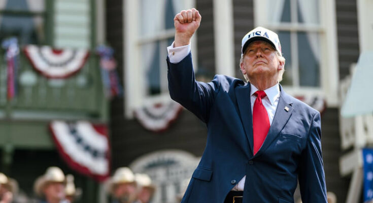 'God is angry': Internet erupts after violent hail storm abruptly shuts down Trump's Mount Rushmore speech