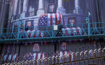 Trump family shown with coffins on chilling Iran billboard