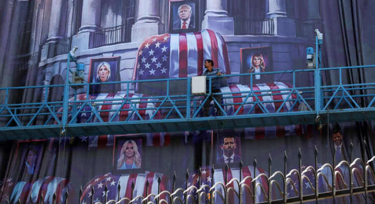 Trump family shown with coffins on chilling Iran billboard