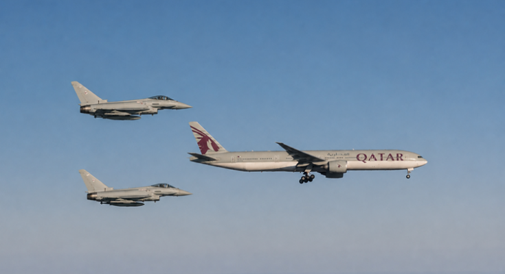 RAF Typhoons scrambled to UK-bound Qatar Airways flight causing concern