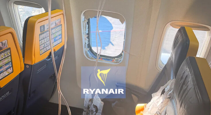 Ryanair horror as passenger 'sucked through dislodged window' as 'wife clings to legs'