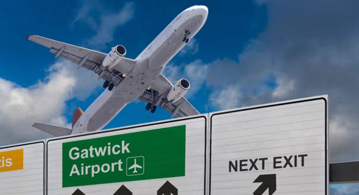 'Flying saucer' zooms within feet of Airbus passenger jet coming in to land at London Gatwick