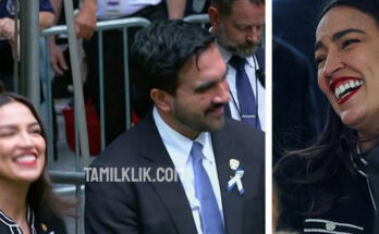 AOC and Mamdani are seen laughing together while names of dead 9/11 victims are read out