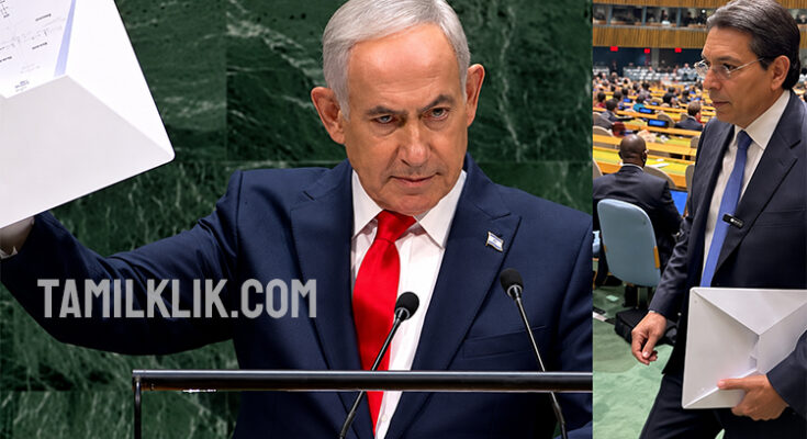 Israeli delegates check who abandoned Netanyahu as 100+ walk out of UN speech